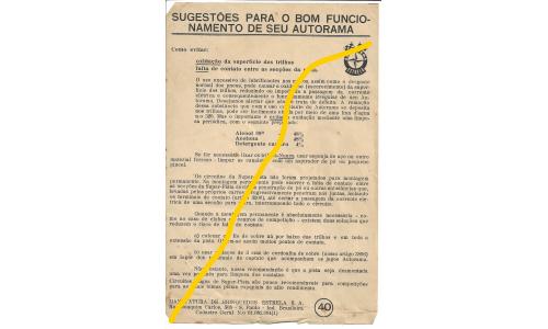 Autorama Estrela - Manual 1960 N.40 Sugest�o